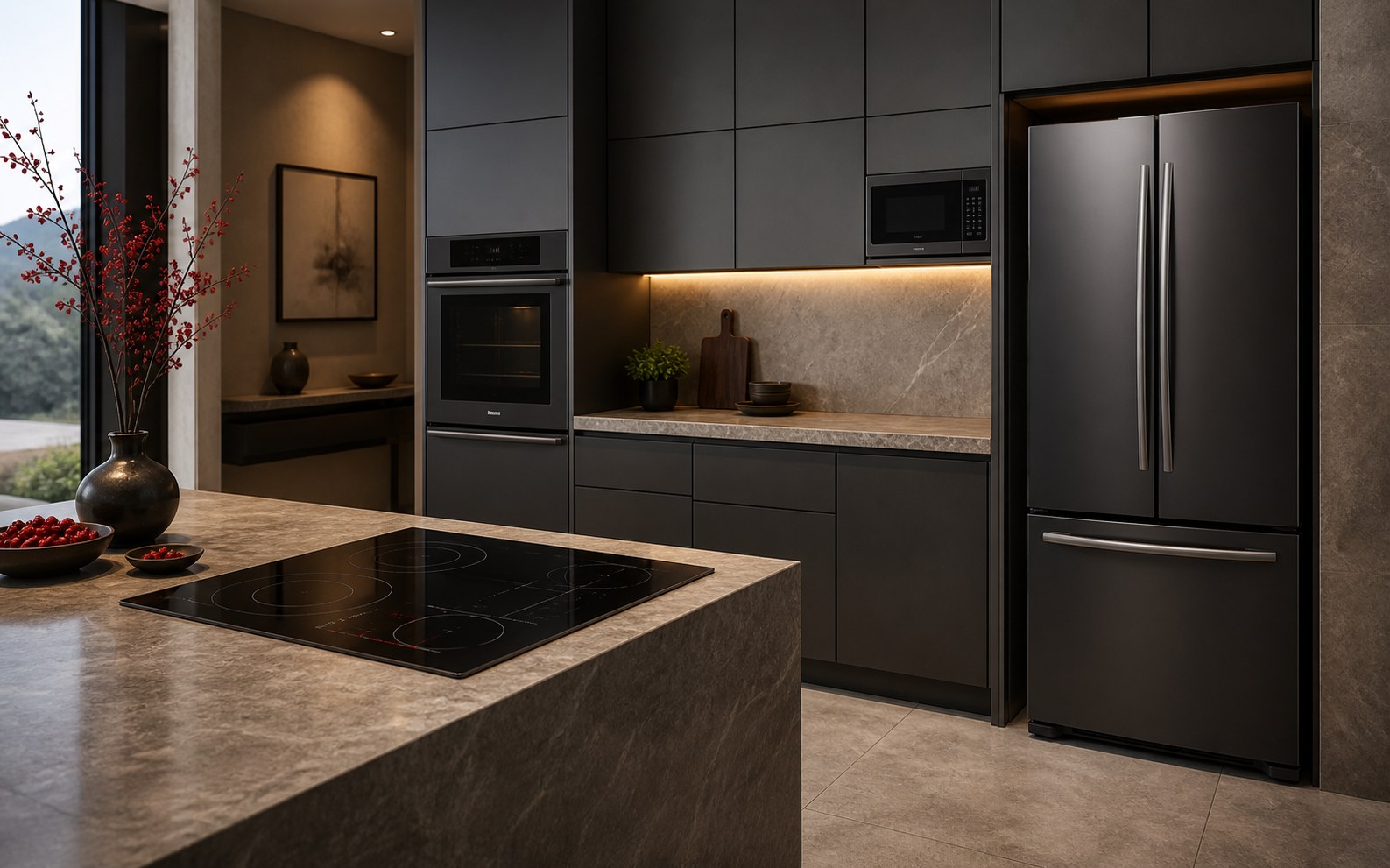 Premium kitchen appliances installed in a contemporary hospitality setting