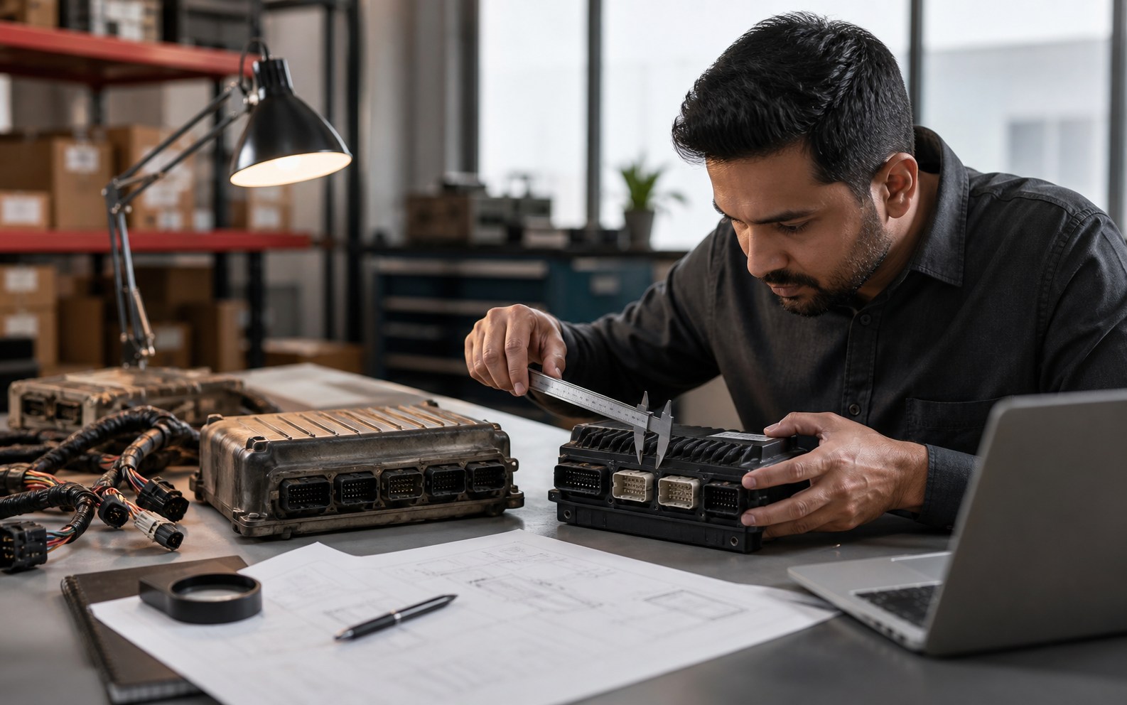 Procurement specialists comparing components for a compatible replacement