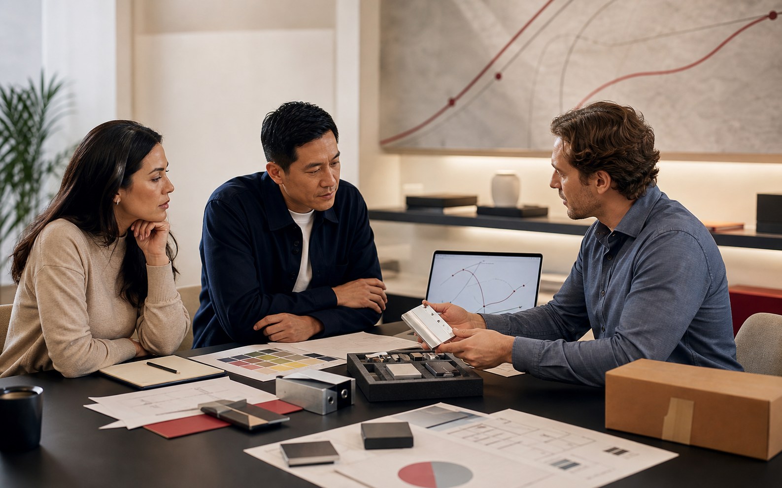 Business specialists review technology requirements during a BetterLink discussion