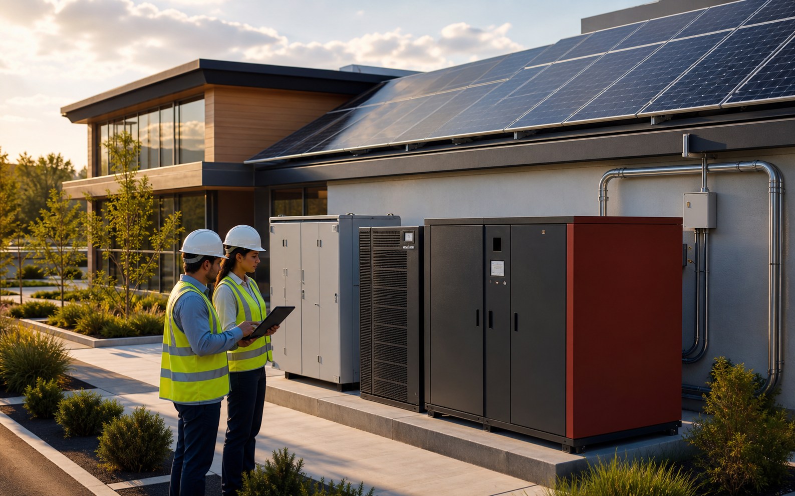 Solar and backup power infrastructure supporting continuous business operations